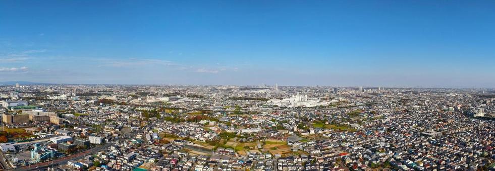 府中市のパノラマ撮影 都市風景,街並み,市街地の写真素材
