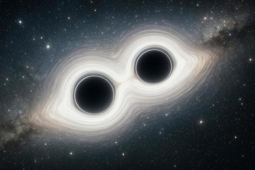 Collision of Massive Black Holes and the Universe 4, huge black hole, fellow, two, JPG