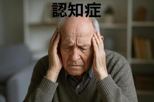 認知症に悩む高齢男性の写真