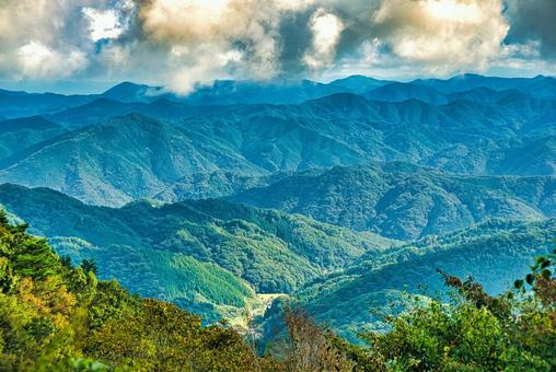 三瓶山の風景 しまね,登山,浸食の写真素材