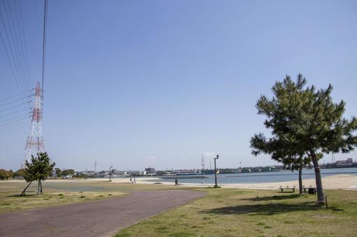 亀崎海浜緑地 亀崎海浜緑地,亀崎,海の写真素材