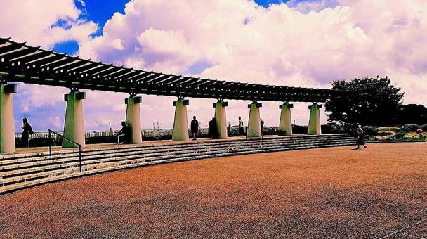 港の見える丘公園の展望広場 港の見える丘公園の展望広場 展望台,港の見える丘公園,横浜の写真素材