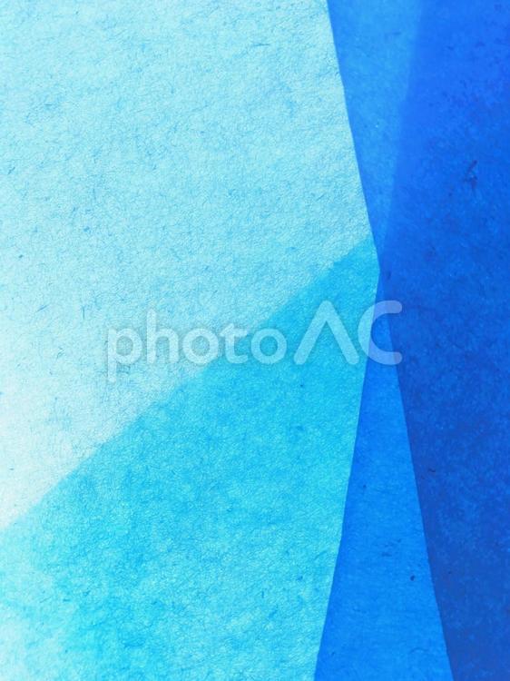 和紙　重ねた青と水色(縦) 和紙,背景,紙の写真素材
