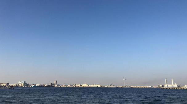 臨港パークと海 景色 臨港パークと海 景色の写真