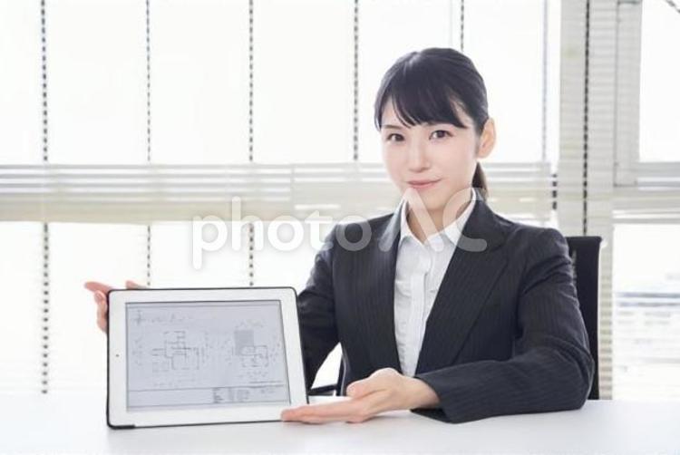 一戸建ての物件を案内する不動産営業マン 不動産,営業,営業マンの写真素材