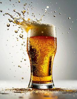 ビールジョッキ(薄色背景) ビールジョッキ(薄色背景)の写真