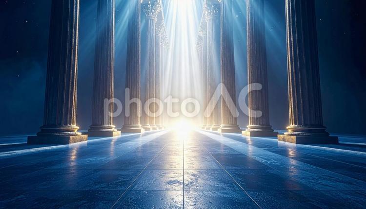 神聖な光に包まれる神殿の回廊 - No: 33468429｜写真素材なら「写真AC」無料（フリー）ダウンロードOK