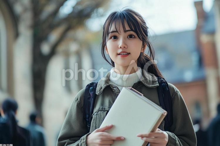 海外の大学へ留学している日本人学生 留学,学生,海外の写真素材