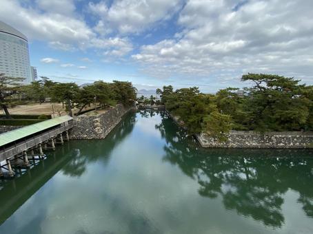高松城の天守台からの景色 高松城の天守台からの景色 高松城,城跡,城の写真素材