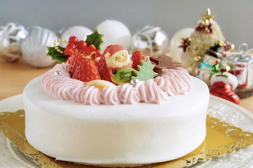 クリスマスケーキ④／ホールケーキ クリスマスケーキ,ケーキ,クリスマスの写真素材