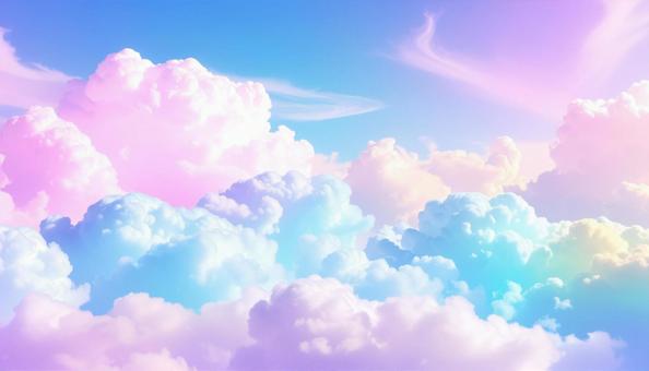 カラフルな雲の背景画像 カラフルな雲の背景画像の写真
