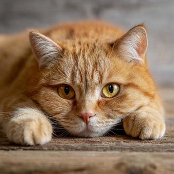 寝転がってこちらを見つめる猫 寝転がってこちらを見つめる猫の写真