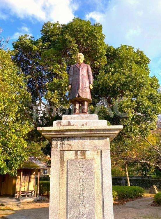 侯爵伊藤博文像 伊藤博文,銅像,志士の写真素材