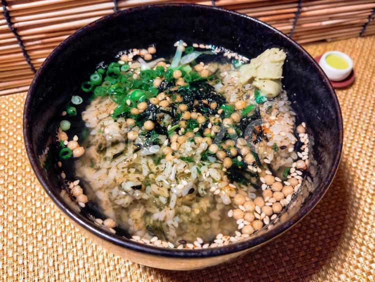 茶殻の炊き込みめし茶漬け 高級茶葉,厳選茶葉,お茶漬けの写真素材