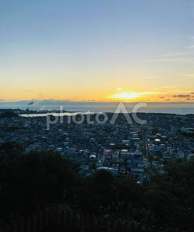 早朝　朝日　新宮市 早朝,朝日,新宮市の写真素材