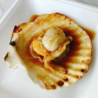 帆立焼き(貝付) 帆立,ホタテ,海鮮の写真素材