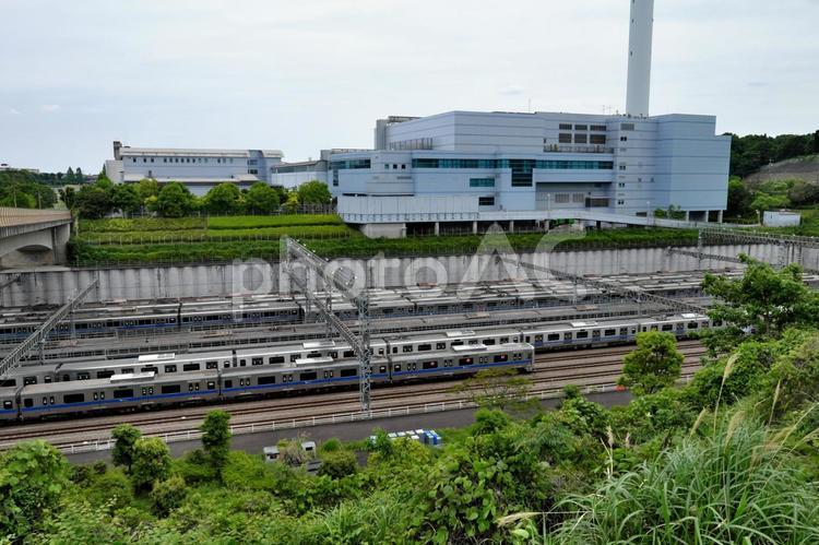 喜多見検車区唐木田出張所の電車たち② 喜多見検車区唐木田出張所,小田急多摩線,唐木田駅の写真素材