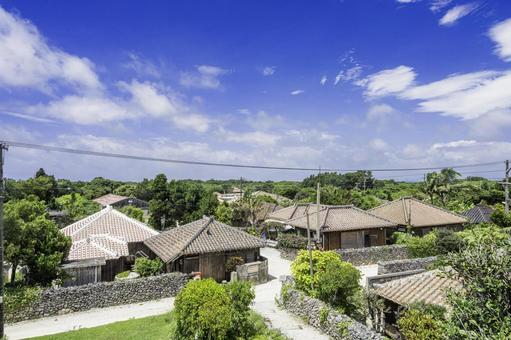 沖縄-【竹富島-竹富島の風景】 沖縄-【竹富島-竹富島の風景】 海,青,青空の写真素材