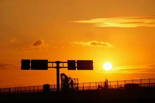 街の夕景の写真