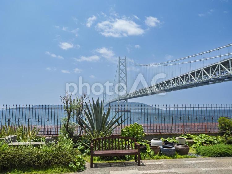 美しい明石海峡大橋 明石海峡大橋,美しい,瀬戸内海の写真素材