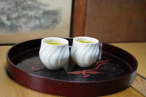 湯呑みに注がれた日本茶 日本茶,緑茶,お茶の写真素材