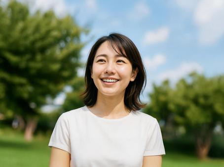 笑顔の美しい女性 笑顔の美しい女性の写真