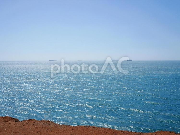 モロッコのサフィの海と船 サフィ,モロッコ,海の写真素材