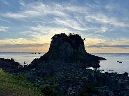 福井県鉾島 越前海岸の夕方の空 福井県鉾島 越前海岸の夕方の空の写真