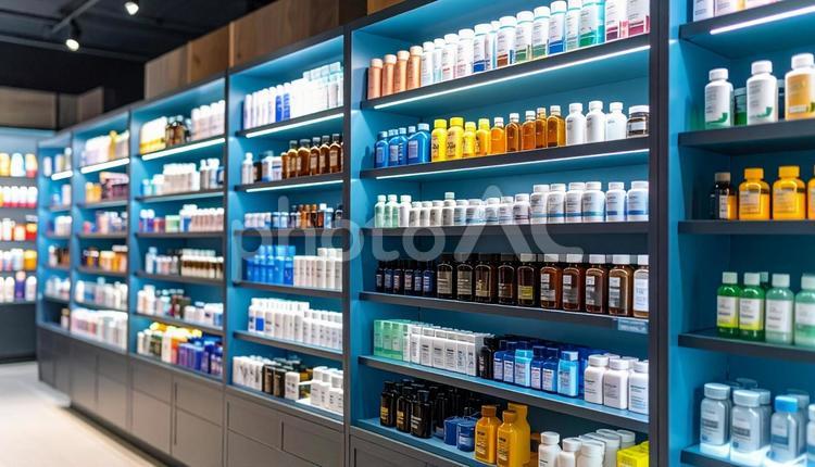 ドラッグストアの店内の風景 ドラッグストア,薬局,店内の写真素材