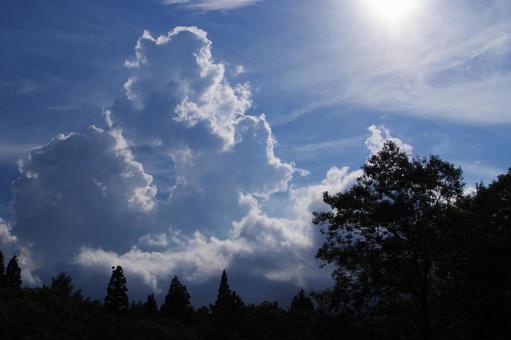 夏の景色 入道雲,青空,夏の写真素材