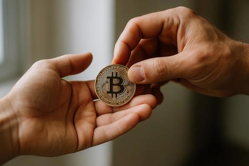 ビットコインの受け渡し ビットコインの受け渡しの写真