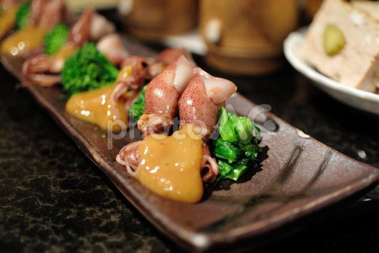 イカ　酢味噌和え　和食 イカ,烏賊,酢味噌和えの写真素材