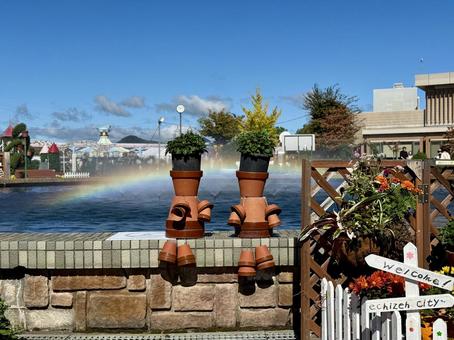 秋の武生中央公園 虹,レインボー,色鮮やかの写真素材