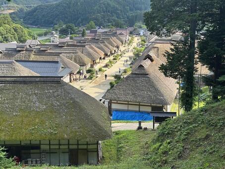 大内宿の風景① 大内宿,おうちじゅく,福島県の写真素材
