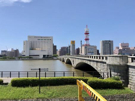 磐梯橋和信濃川, JPG 磐梯橋和信濃川, बंदाई ब्रिज, shinano, मैदान, JPG