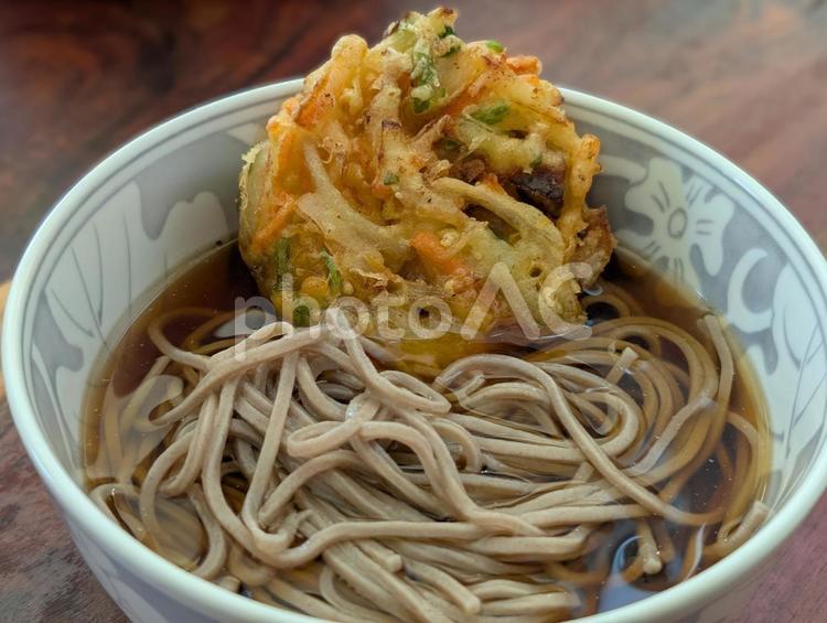 野菜かき揚げそば かき揚げ,そば,蕎麦の写真素材