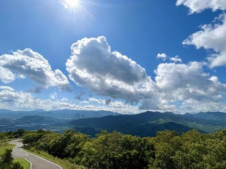 藻岩山山頂から見た山々1 藻岩山,もいわ山,山頂の写真素材