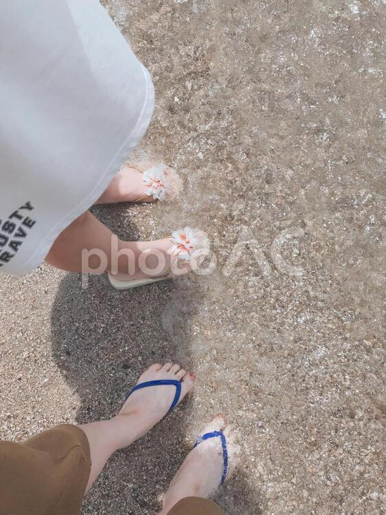 海 海,足,浜辺の写真素材