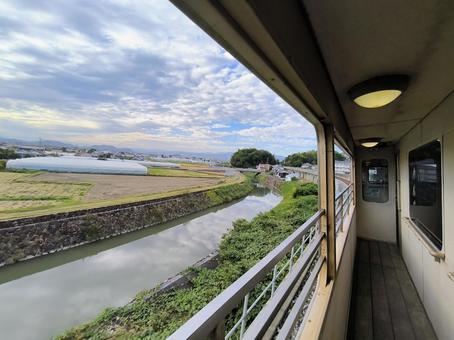 やたろう号のオープンデッキ 土佐くろしお鉄道,9640形,やたろうの写真素材