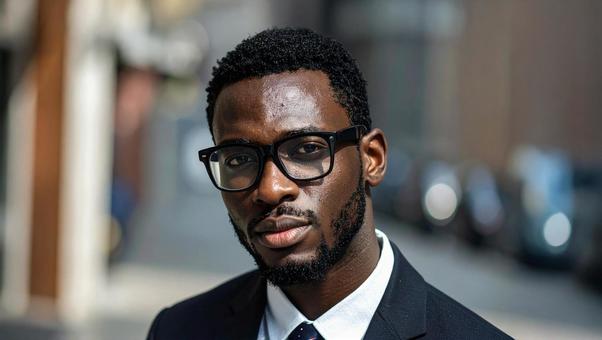 メガネ姿の男性_アフリカンアメリカン2の写真