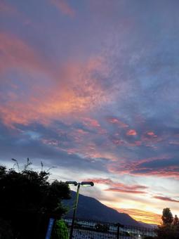 夕焼け① 夕焼け① 夕焼け,雲,きれいの写真素材