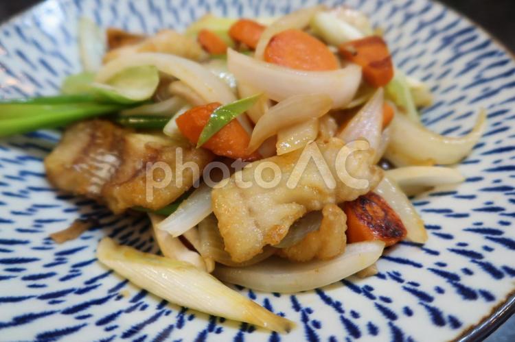 白身魚のトマト酢炒め 鱈,タラ,トマト酢の写真素材
