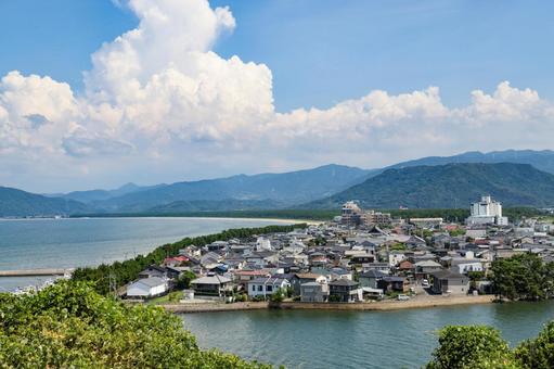 唐津城から東唐津の街並みと虹の松原 唐津城から東唐津の街並みと虹の松原 唐津城,お城,舞鶴城の写真素材