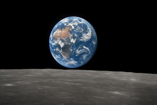 近景アースライズの写真