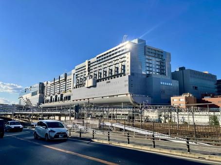 高倉跨線橋から望むJR京都駅2 京都駅,京都市,jr西日本の写真素材