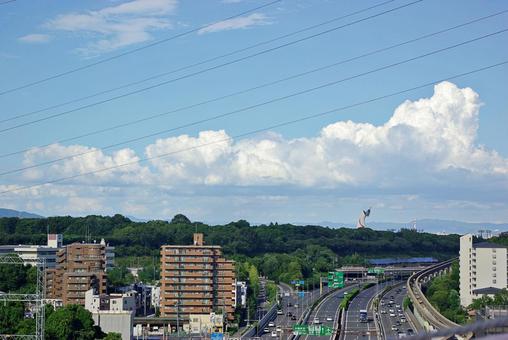 大阪北摂の夏の風景 大阪北摂の夏の風景 北摂,吹田市,阪急千里線山田駅付近の写真素材