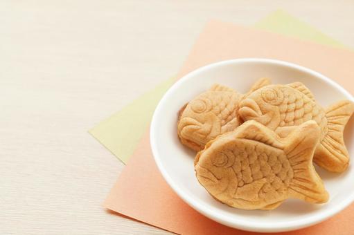 3個の鯛焼き かわいいおやつ 3個の鯛焼き かわいいおやつの写真