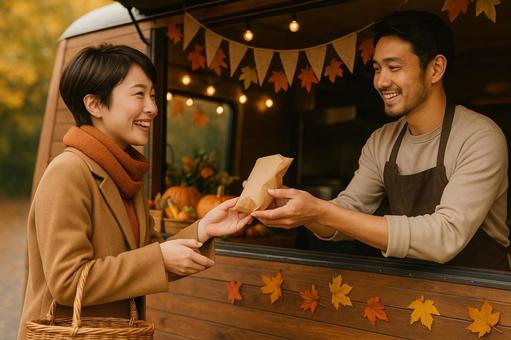 キッチンカー注文風景 キッチンカー注文風景の写真