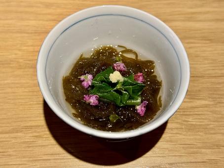 お通しのもずく お通しのもずく もずく,海藻,お通しの写真素材