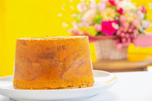 チョコレートマーブル手作りシフォンケーキ シフォンケーキ,チョコレート,手作りスイーツの写真素材